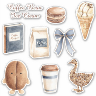 Ijsje met koffieboon sticker