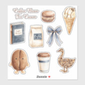 Ijsje met koffieboon sticker (Vel)