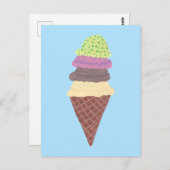 Ijsje met vier smaken op eigen postkaarten (Voorkant / Achterkant)