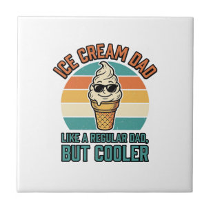 Ijsje Papa Vintage Grappige Koeler Papa Shirt Ontw Tegeltje