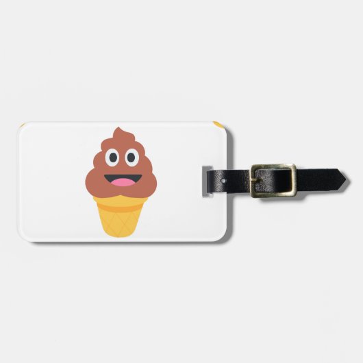ijsje - poo emoji bagagelabel (Voorkant horizontaal)