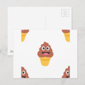 ijsje - poo emoji briefkaart (Voorkant / Achterkant)