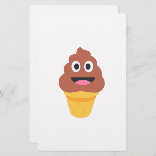 ijsje - poo emoji briefpapier (Voorkant / Achterkant)