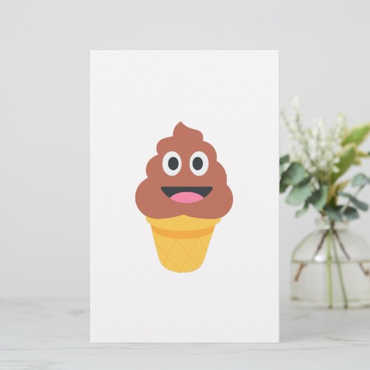 ijsje - poo emoji briefpapier (Staand voorkant)