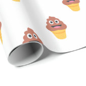 ijsje - poo emoji cadeaupapier (Rol Hoek)