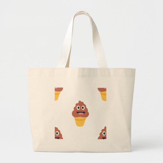 ijsje - poo emoji grote tote bag (Voorkant)