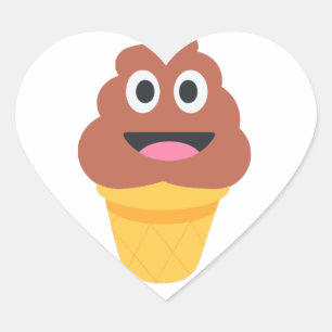 ijsje - poo emoji hart sticker