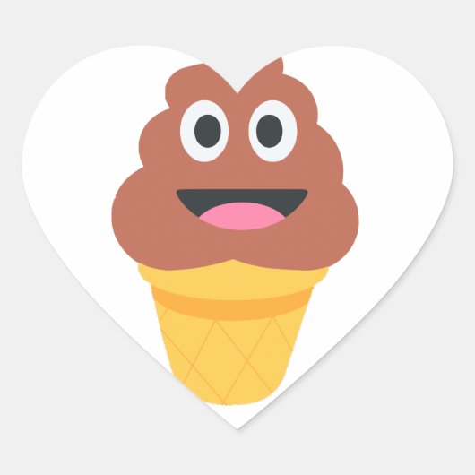 ijsje - poo emoji hart sticker (Voorkant)