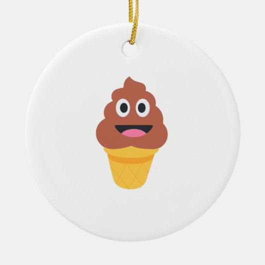 ijsje - poo emoji keramisch ornament (Voorkant)