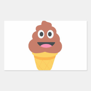 ijsje - poo emoji rechthoekige sticker