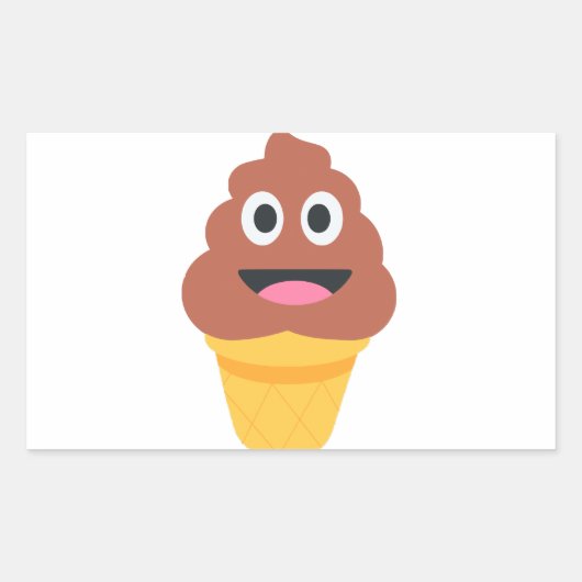 ijsje - poo emoji rechthoekige sticker (Voorkant)