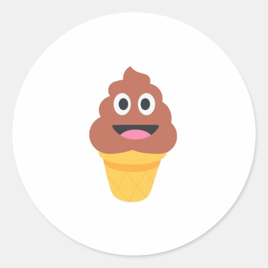 ijsje - poo emoji ronde sticker (Voorkant)