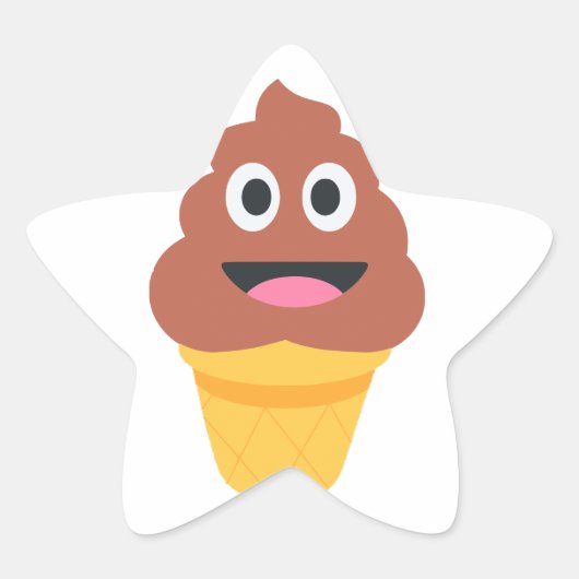 ijsje - poo emoji ster sticker (Voorkant)