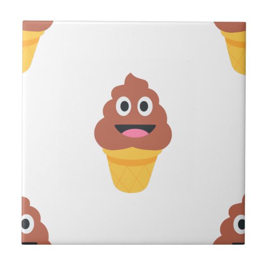 ijsje - poo emoji tegeltje (Voorkant)