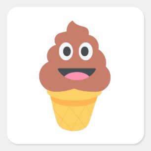 ijsje - poo emoji vierkante sticker
