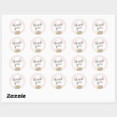 Ijsje roze kinderen bedankt ronde sticker (Vel)