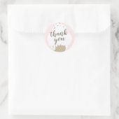Ijsje roze kinderen bedankt ronde sticker (Tas)