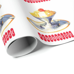 ijsje sundae retro dessert food wrappi cadeaupapier