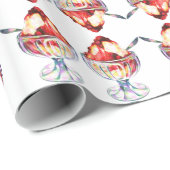  ijsje Sundae rood bruin wit Cadeaupapier (Rol Hoek)