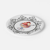 ijsje Sundae rood wit zwart Papieren Bordje (Gekanteld)