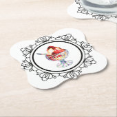 ijsje Sundae rood zwart wit Kartonnen Onderzetters (Gekanteld)