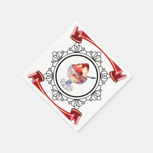  ijsje sundae wit rood zwart servet (Hoek)