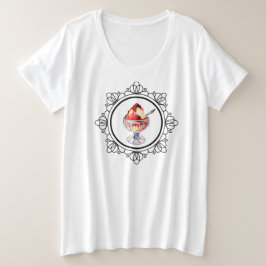 ijsje sundae wit zwart rood grote maat t-shirt