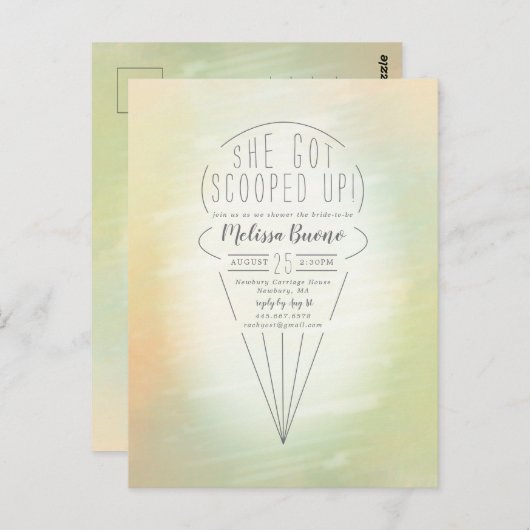 Ijsje Thema Bruiloft Uitnodiging (Voorkant / Achterkant)