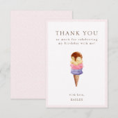 Ijsje Verjaardag Dank Je Kaart (Voorkant / Achterkant)