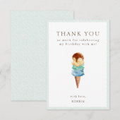 Ijsje Verjaardag Dank Je Kaart (Voorkant / Achterkant)