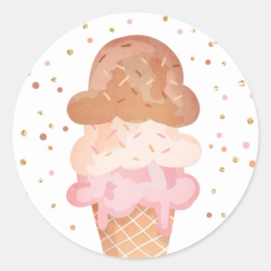 Ijsje Verjaardag Envelope Sluitzegel Zomer Sticker (Voorkant)
