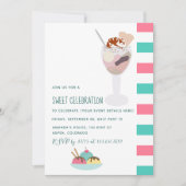 Ijsje verjaardagsfeest uitnodiging (Voorkant)