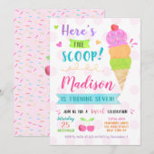 Ijsje Verjaardagsfeest Uitnodigingen (Voorkant / Achterkant)