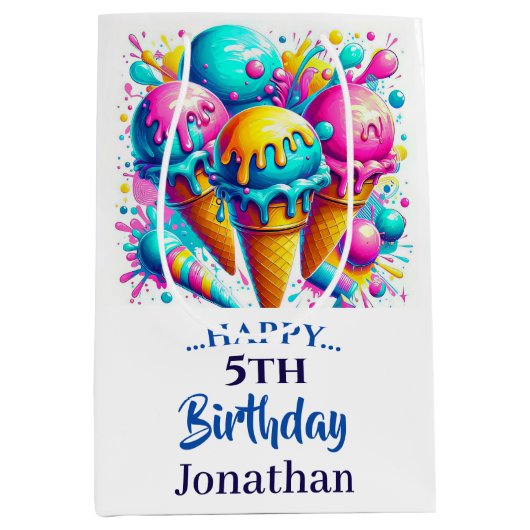 ijsje verjaardagsfeestje medium cadeauzakje (Voorkant)