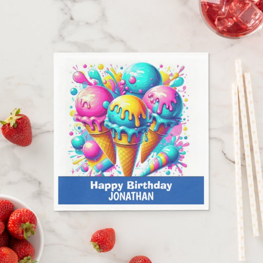 ijsje verjaardagsfeestje servet (Insitu)