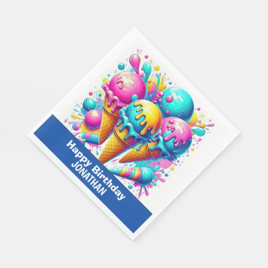 ijsje verjaardagsfeestje servet (Hoek)