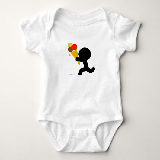 Ijsje voor Baby stokfiguur Romper (Voorkant)