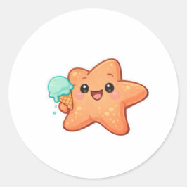 Ijsje Zeester Ronde Sticker