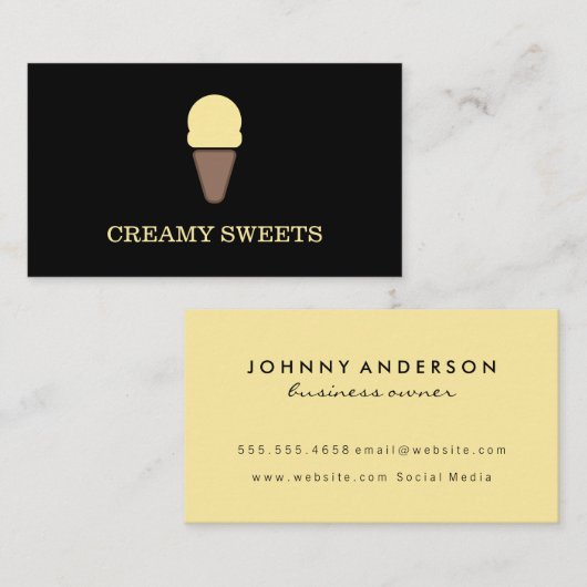 Ijsje Zwart Geel Visitekaartje (Voorkant / Achterkant)