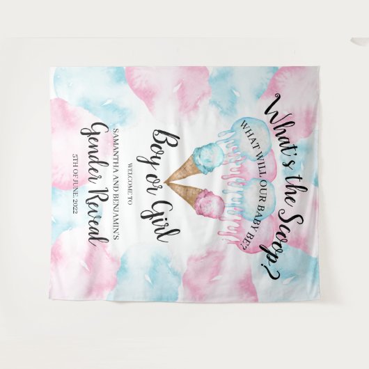 Ijsjes geslacht bekendmaking achtergrond. wandklee wandkleed (Voorkant (horizontaal))