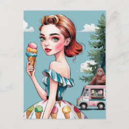 IJsjes in het bos met Sasquatch Briefkaart