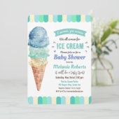 Ijsjes Jongen Baby Shower Uitnodiging (Staand voorkant)