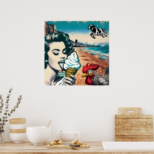 'IJsjes op het strand' Poster (Keuken)