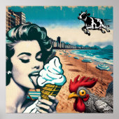 'IJsjes op het strand' Poster (Voorkant)