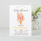 IJsjes, Paint Splash Stripes Baby shower Kaart (Staand voorkant)