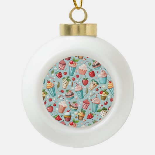 Ijsjes Pret Keramische Bal Ornament (Voorkant)