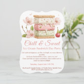 Ijsjes Sandwich Dag Aquarel Uitnodiging (Staand voorkant)