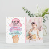 Ijsjes Social Hier Heb Je de Primeur Roze Confetti Kaart (Staand voorkant)