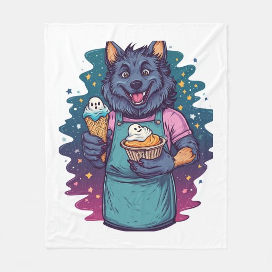 Ijsjeskraam van de Weerwolf Fleece Deken (Voorkant)