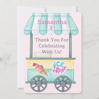 Ijskaart bedankkaart, Samantha verjaardag bedankt